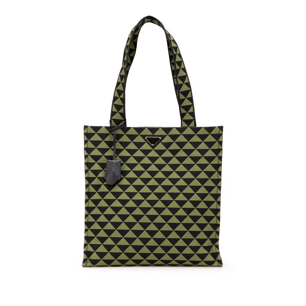 Pre-Loved Prada Jacquard Triangolo Symbole Shopping Tote - Picture 1 of 12